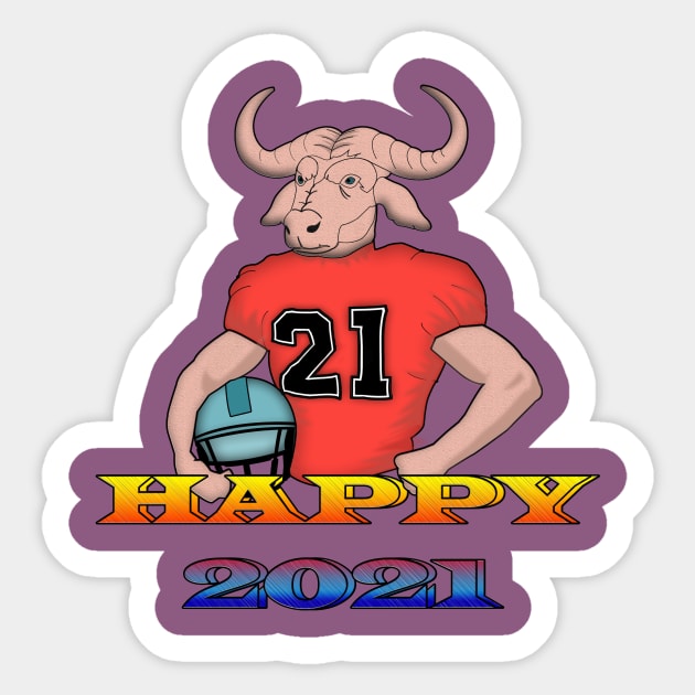 happy bull 2021 Sticker by presstex.ua@gmail.com